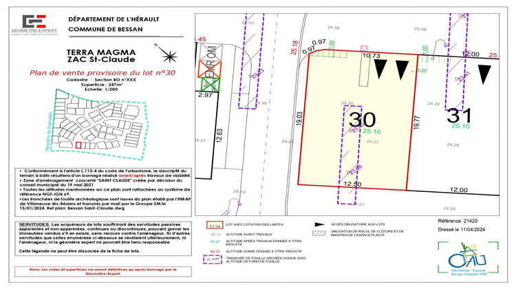 Ma-Cabane - Vente Terrain BESSAN, 247 m²
