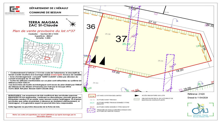 Ma-Cabane - Vente Terrain BESSAN, 484 m²