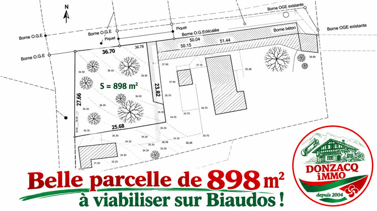 Ma-Cabane - Vente Terrain BIAUDOS, 898 m²
