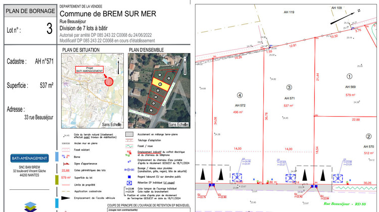 Ma-Cabane - Vente Terrain BREM-SUR-MER, 537 m²