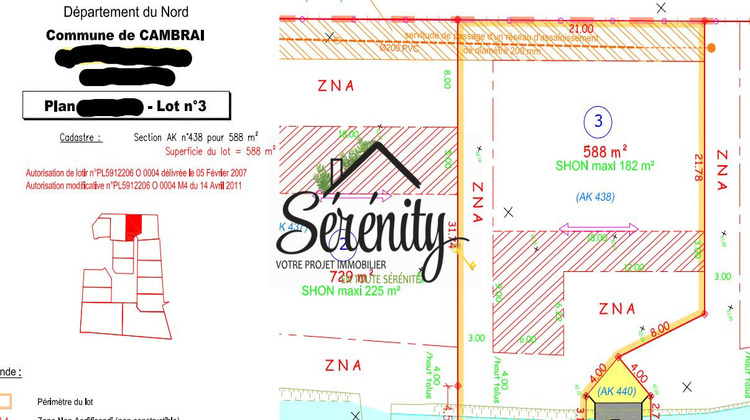 Ma-Cabane - Vente Terrain Cambrai, 1302 m²