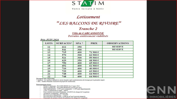 Ma-Cabane - Vente Terrain CARCASSONNE, 715 m²