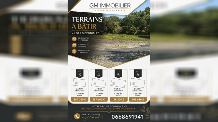 Ma-Cabane - Vente Terrain Castets, 1179 m²