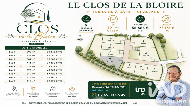 Ma-Cabane - Vente Terrain Challans, 413 m²