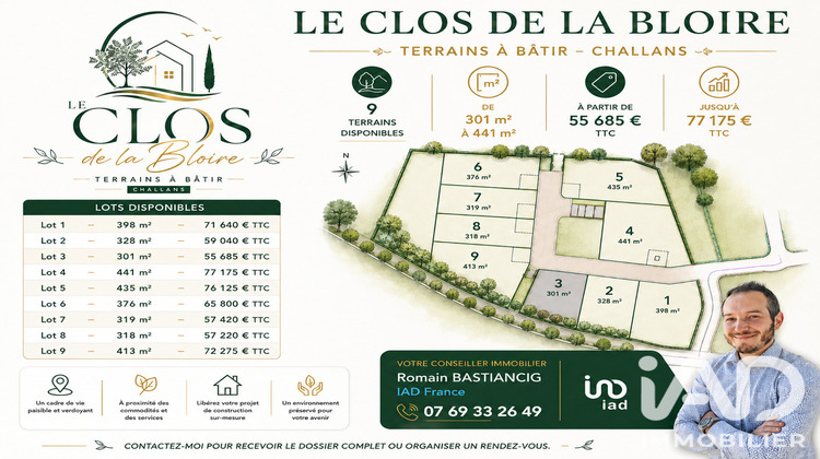 Ma-Cabane - Vente Terrain Challans, 301 m²