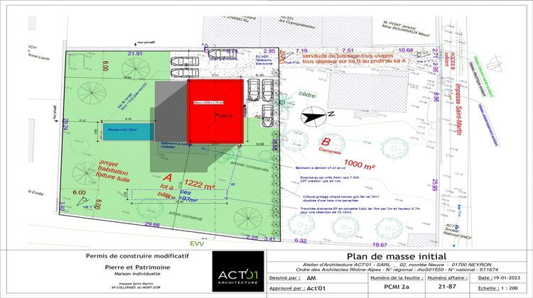 Ma-Cabane - Vente Terrain Champagne-au-Mont-d'Or, 1222 m²