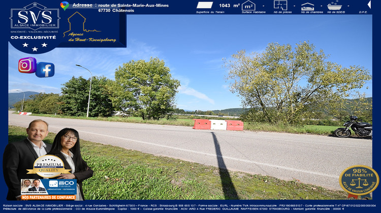 Ma-Cabane - Vente Terrain Châtenois, 1043 m²