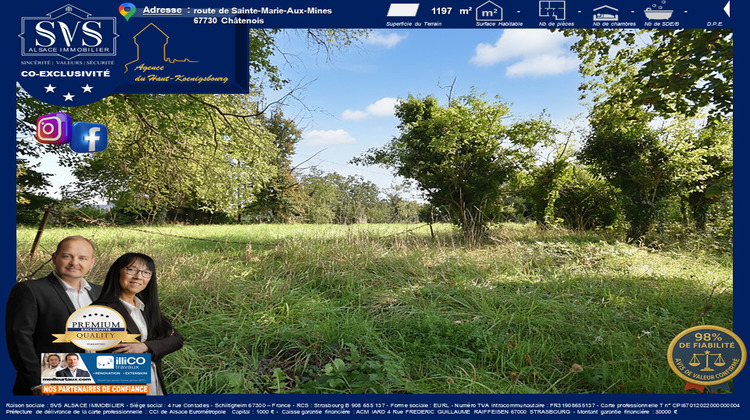 Ma-Cabane - Vente Terrain Châtenois, 1197 m²