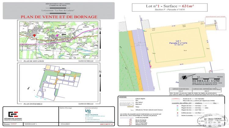 Ma-Cabane - Vente Terrain Hinx, 631 m²