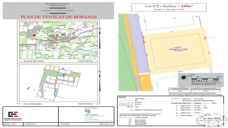 Ma-Cabane - Vente Terrain Hinx, 640 m²