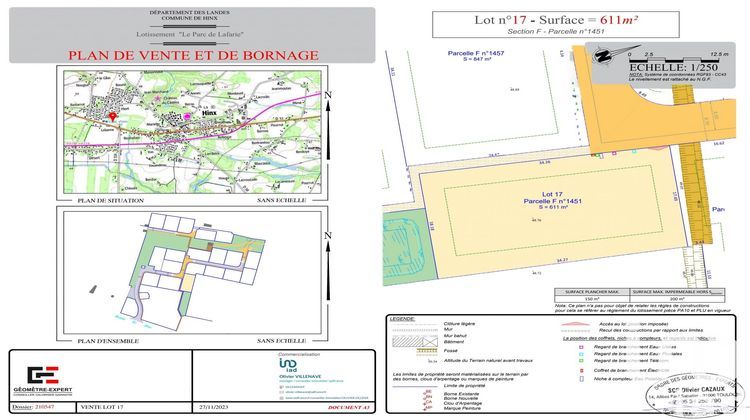 Ma-Cabane - Vente Terrain Hinx, 611 m²