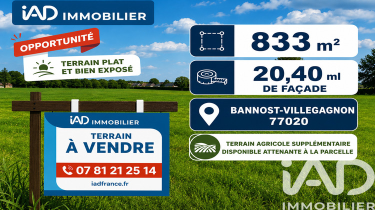 Ma-Cabane - Vente Terrain Jouy-le-Châtel, 833 m²