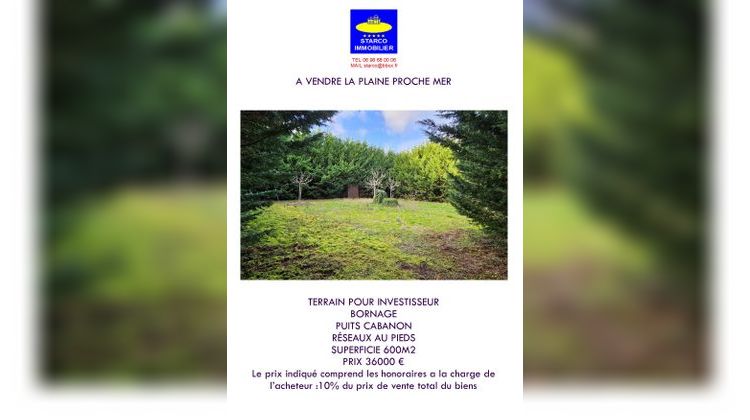 Ma-Cabane - Vente Terrain La Plaine sur Mer-44770, 600 m²