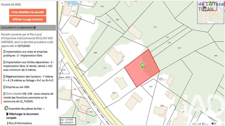 Ma-Cabane - Vente Terrain Le Tuzan, 901 m²