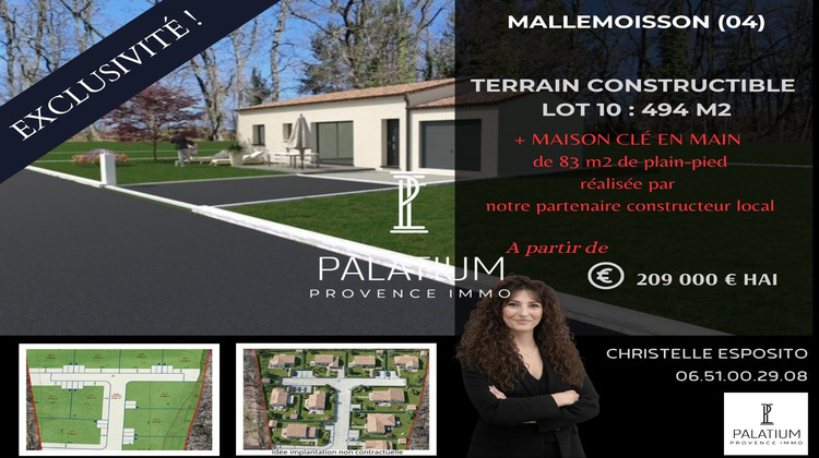 Ma-Cabane - Vente Terrain Mallemoisson, 494 m²