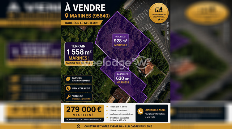 Ma-Cabane - Vente Terrain Marines, 1558 m²
