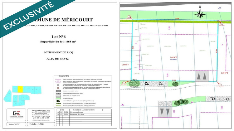 Ma-Cabane - Vente Terrain Mericourt, 868 m²