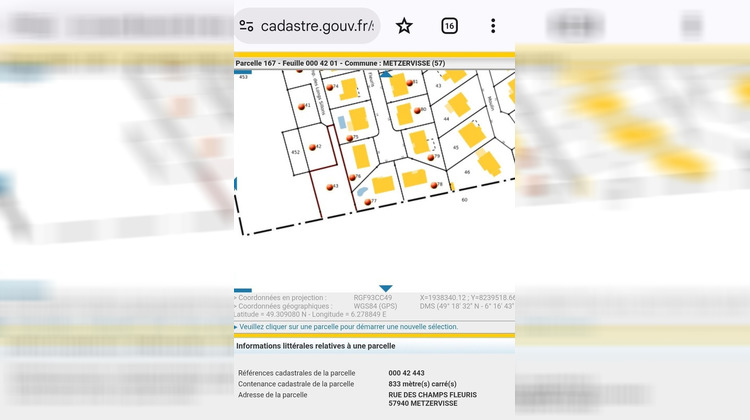 Ma-Cabane - Vente Terrain METZERVISSE, 833 m²