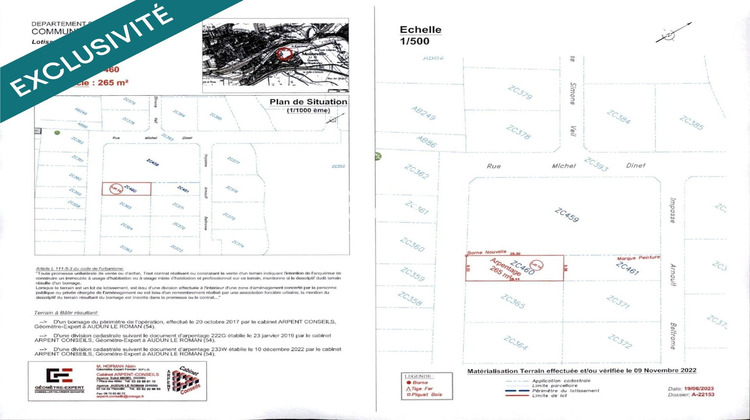 Ma-Cabane - Vente Terrain Moineville, 265 m²