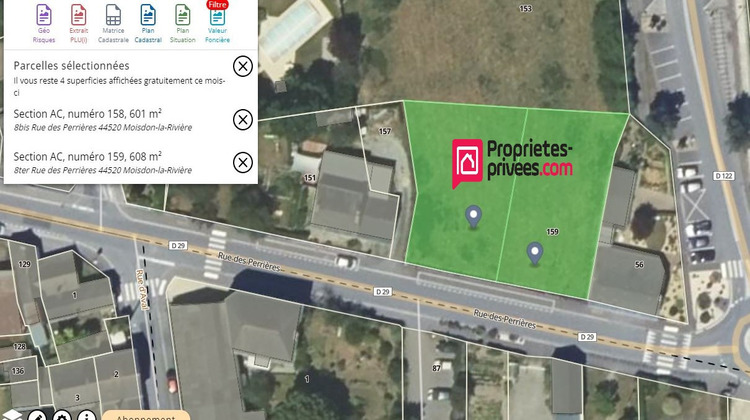 Ma-Cabane - Vente Terrain MOISDON LA RIVIERE, 1209 m²