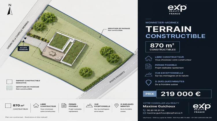 Ma-Cabane - Vente Terrain Monnetier-Mornex, 870 m²