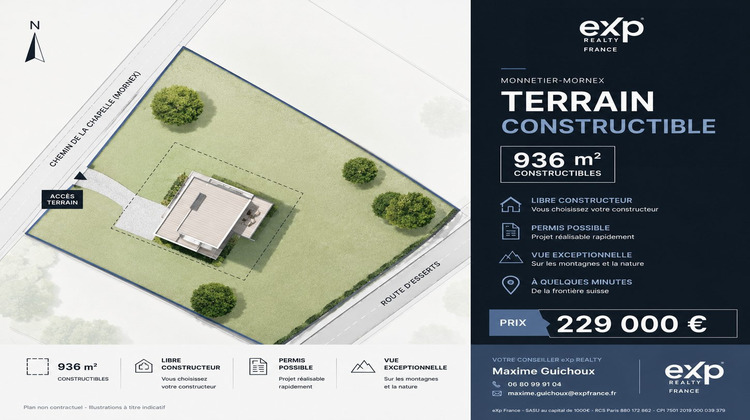 Ma-Cabane - Vente Terrain Monnetier-Mornex, 936 m²
