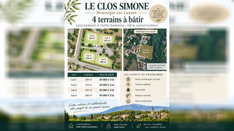 Ma-Cabane - Vente Terrain MONTSEGUR-SUR-LAUZON, 500 m²