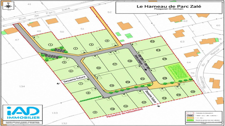 Ma-Cabane - Vente Terrain Plogastel-Saint-Germain, 498 m²