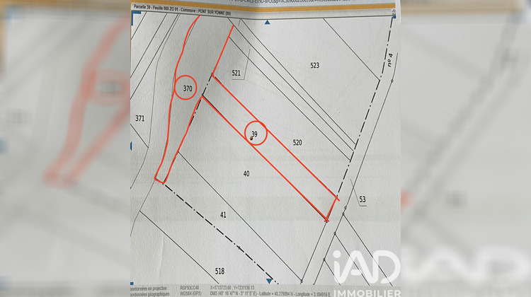 Ma-Cabane - Vente Terrain Pont-sur-Yonne, 1947 m²