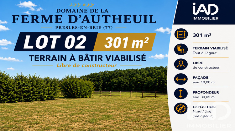 Ma-Cabane - Vente Terrain Presles-en-Brie, 301 m²