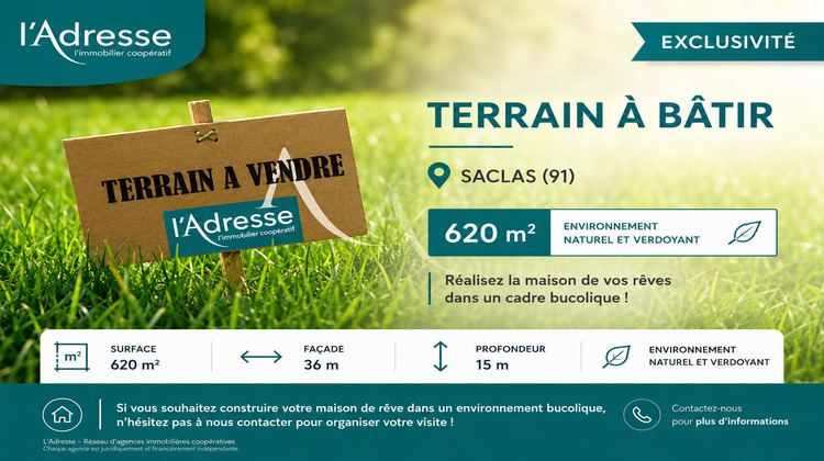 Ma-Cabane - Vente Terrain SACLAS, 620 m²