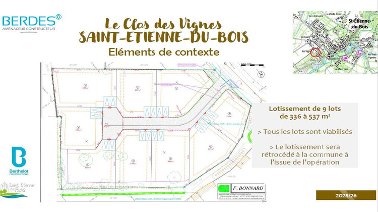 Ma-Cabane - Vente Terrain SAINT-ETIENNE-DU-BOIS, 486 m²
