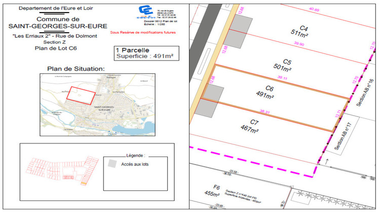 Ma-Cabane - Vente Terrain SAINT GEORGES SUR EURE, 491 m²