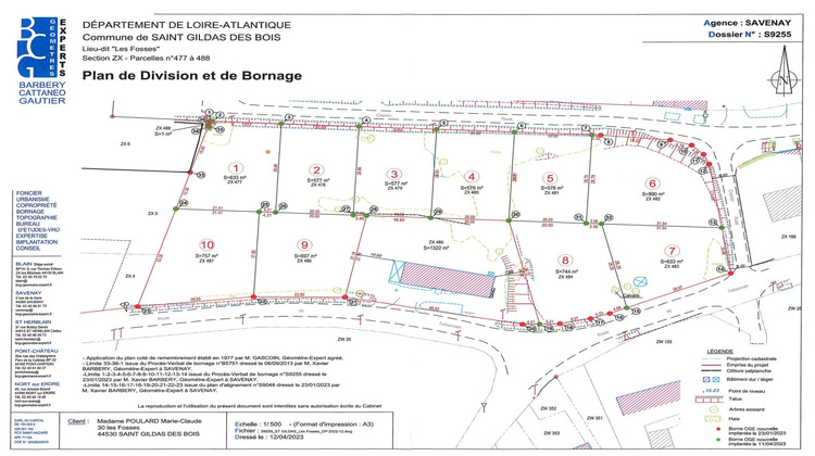 Ma-Cabane - Vente Terrain Saint-Gildas-des-Bois, 633 m²