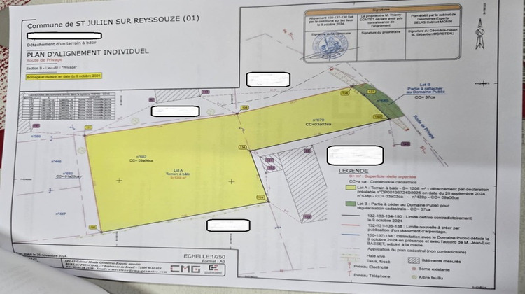 Ma-Cabane - Vente Terrain SAINT JULIEN SUR REYSSOUZE, 1208 m²