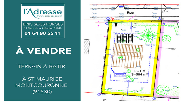 Ma-Cabane - Vente Terrain SAINT-MAURICE-MONTCOURONNE, 594 m²