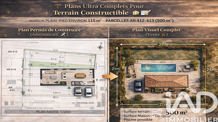 Ma-Cabane - Vente Terrain Saint-Saturnin-Lès-Avignon, 500 m²