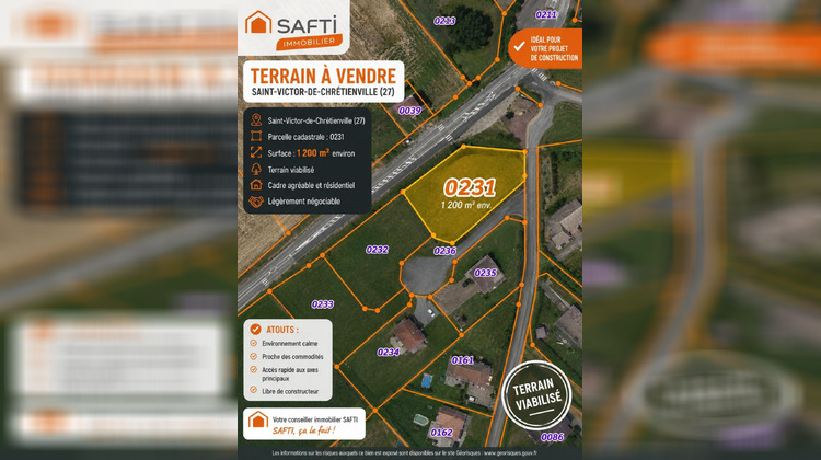Ma-Cabane - Vente Terrain Saint-Victor-de-Chretienville, 1200 m²