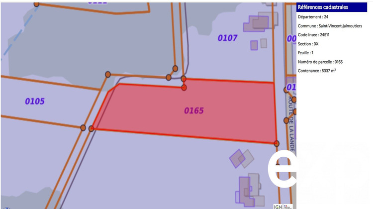 Ma-Cabane - Vente Terrain Saint-Vincent-Jalmoutiers, 5337 m²