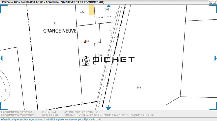 Ma-Cabane - Vente Terrain SAINTE-CECILE-LES-VIGNES, 3326 m²