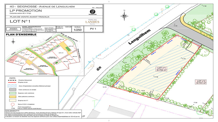 Ma-Cabane - Vente Terrain SEIGNOSSE, 754 m²