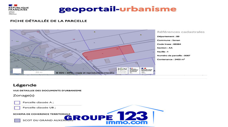 Ma-Cabane - Vente Terrain Senan, 2403 m²