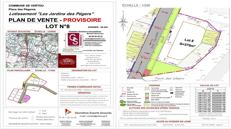 Ma-Cabane - Vente Terrain VERTOU, 370 m²