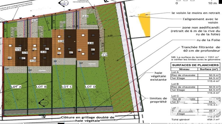 Ma-Cabane - Vente Terrain Villeneuve-Saint-Denis, 1551 m²