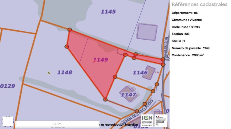 Ma-Cabane - Vente Terrain Vivonne, 2690 m²